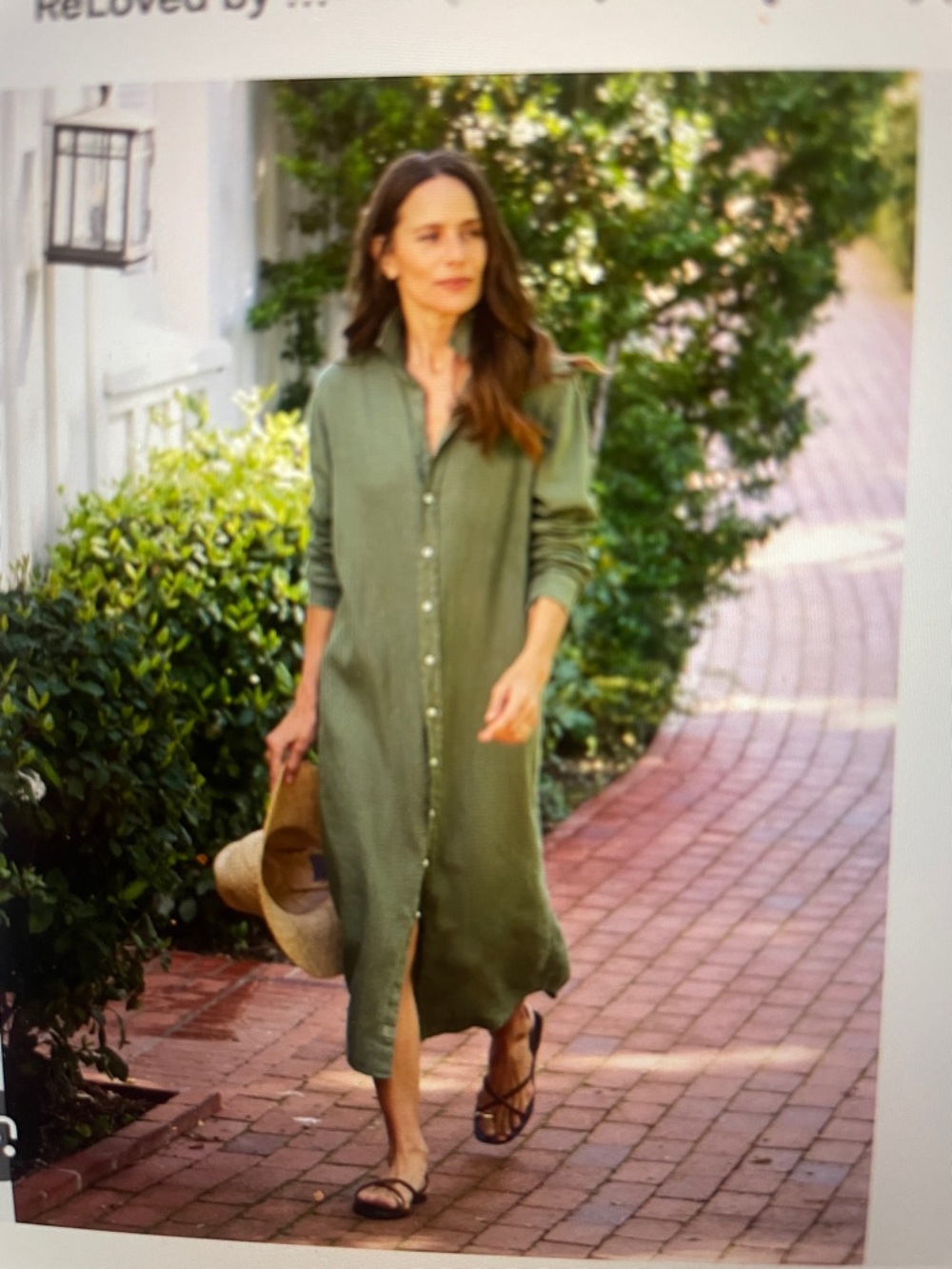 Frank & Eileen Olive Green Button-Front Shirt Dress